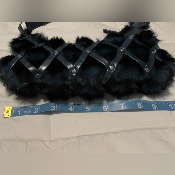 Matt & Nat fluffy blue purse, shoulder bag. - Picture 9 of 11